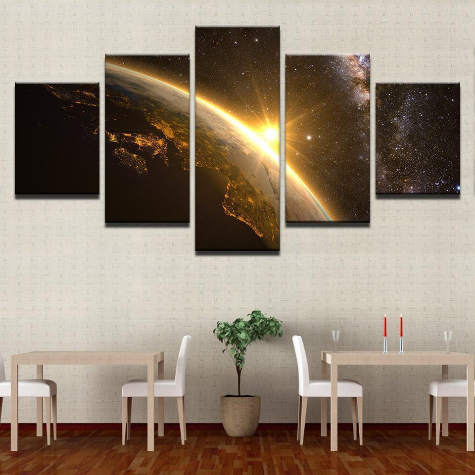 Planet Earth Universe Space Light Space Canvas Wall Art