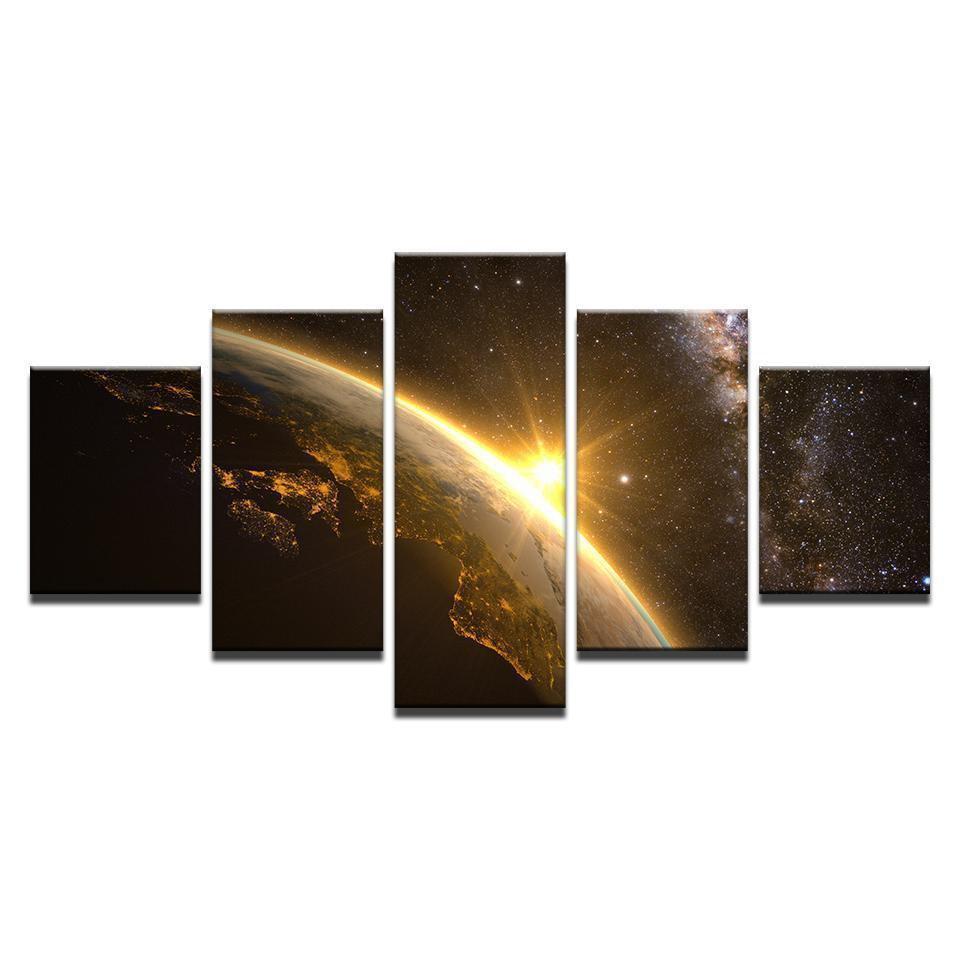 Planet Earth Universe Space Light Space Canvas Wall Art