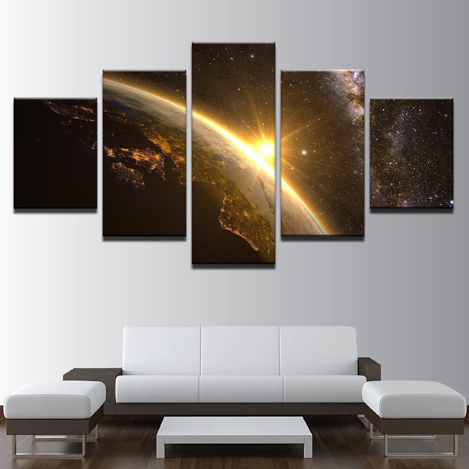 Planet Earth Universe Space Space Canvas Wall Art