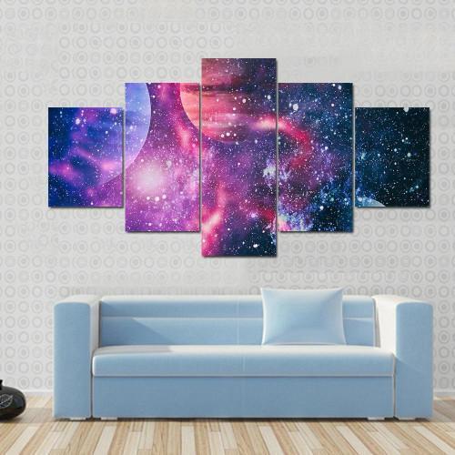 Planet Illustration Space Canvas Wall Art
