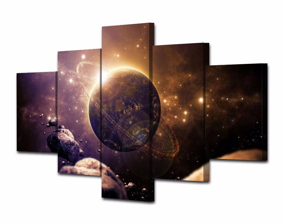 Planet In The Universe Space Universe Canvas Wall Art