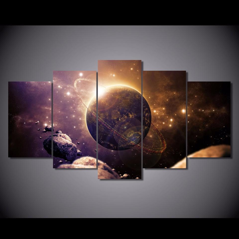 Planet In The Universe Space Universe Canvas Wall Art