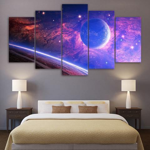 Planet Light Spots Space Space Canvas Wall Art