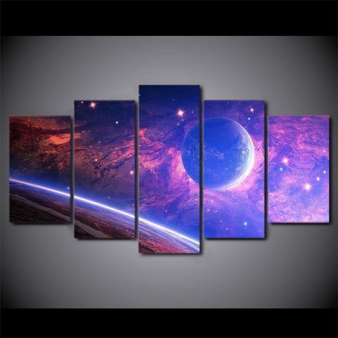 Planet Light Spots Space Space Canvas Wall Art