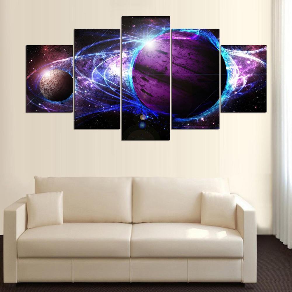 Planets Landscape Universe Space Canvas Wall Art