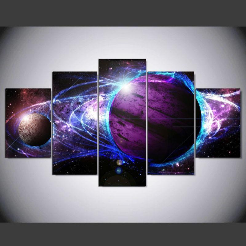 Planets Universe Earth Space Canvas Wall Art