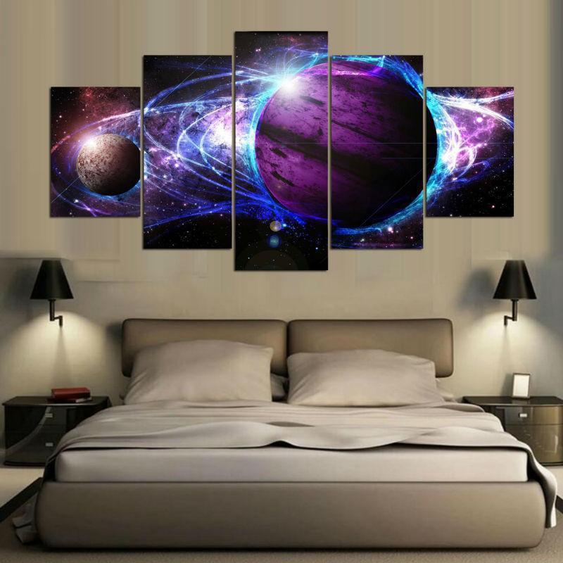 Planets Universe Earth Space Canvas Wall Art