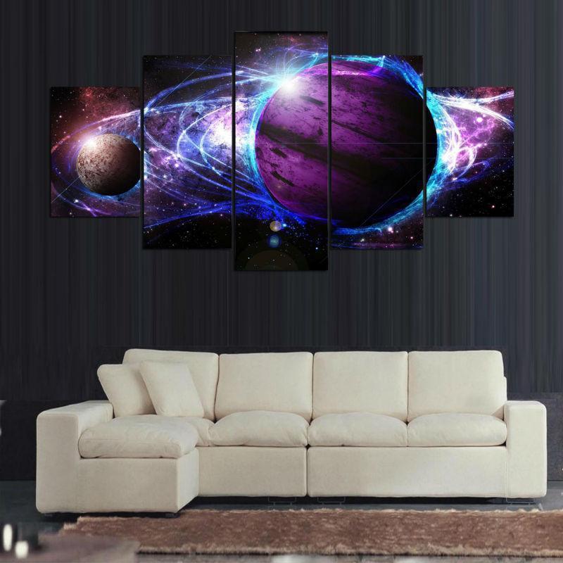 Planets Universe Earth Space Canvas Wall Art
