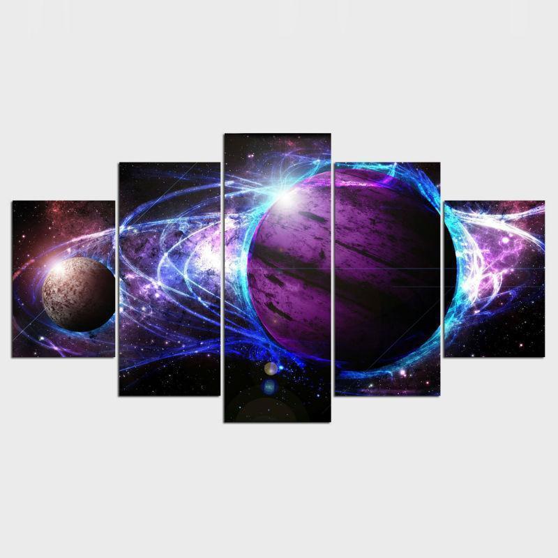 Planets Universe Earth Space Canvas Wall Art