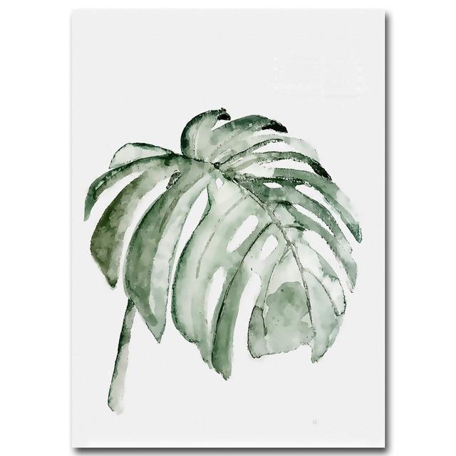 Plant Leaves Cactus Decoration Scandinavian Style Nature Canvas Wall Art