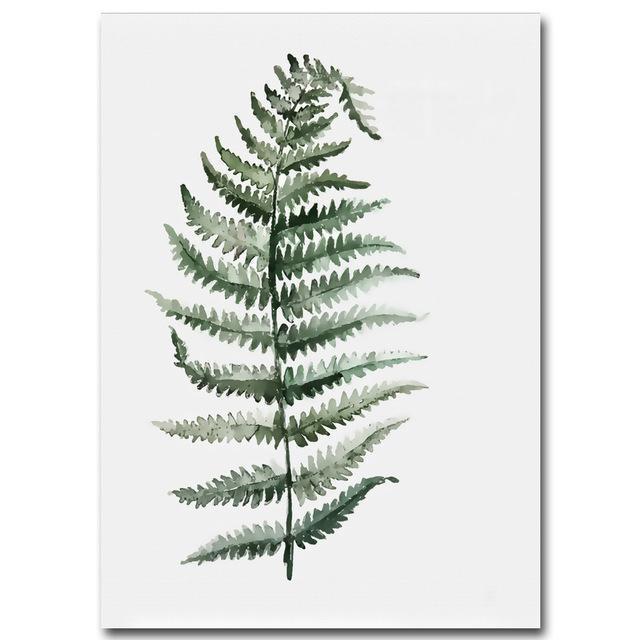 Plant Leaves Cactus Decoration Scandinavian Style Nature Canvas Wall Art