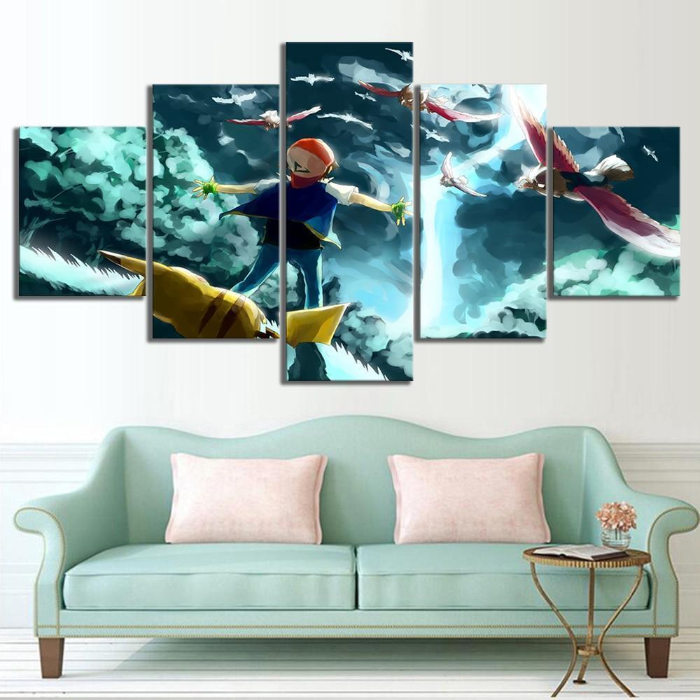 Pokemon Ash Ketchum Anime Canvas Wall Art