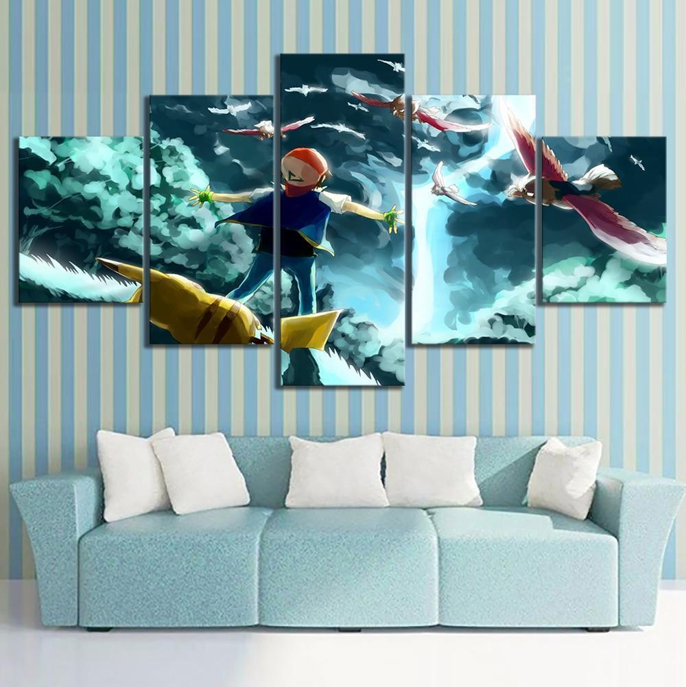 Pokemon Ash Ketchum Anime Canvas Wall Art