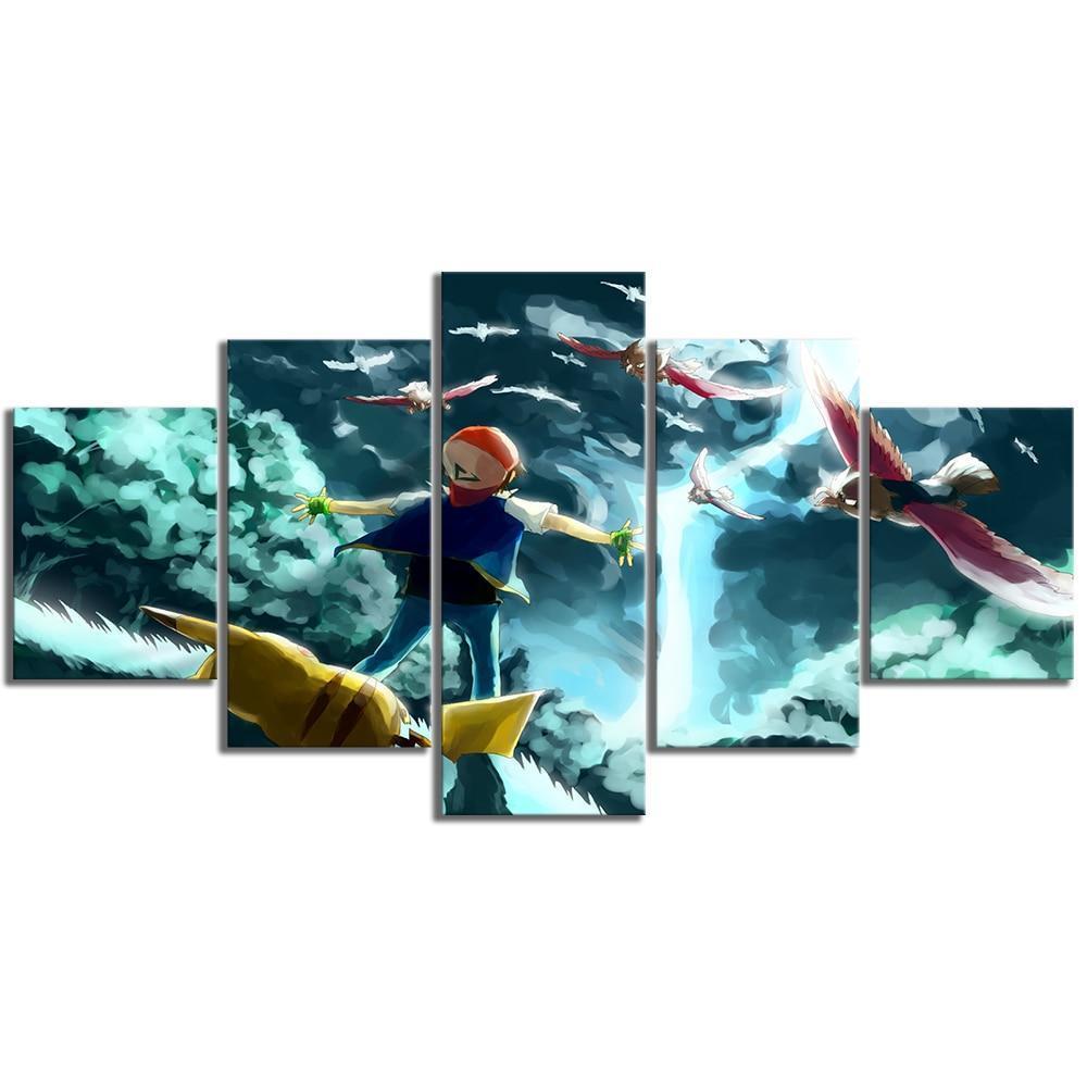 Pokemon Ash Ketchum Anime Canvas Wall Art