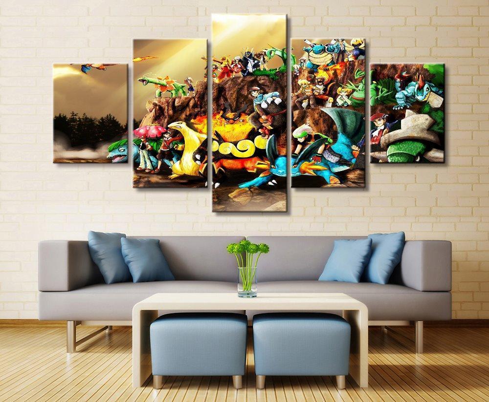 Pokemon Characters Poster 2 Anime Canvas Wall Art