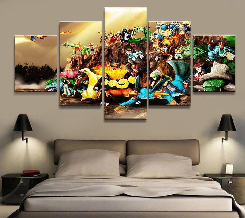 Pokemon Characters Poster 2 Anime Canvas Wall Art