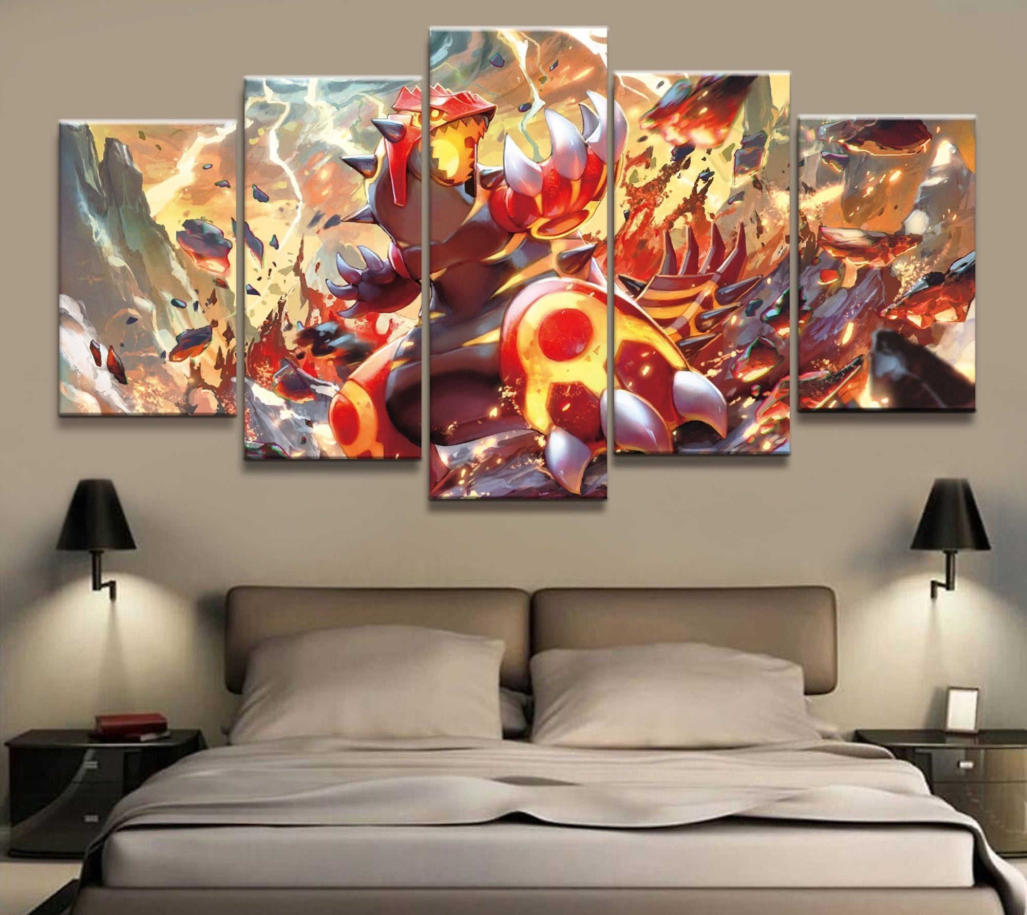 Pokemon Groudon Anime Canvas Wall Art