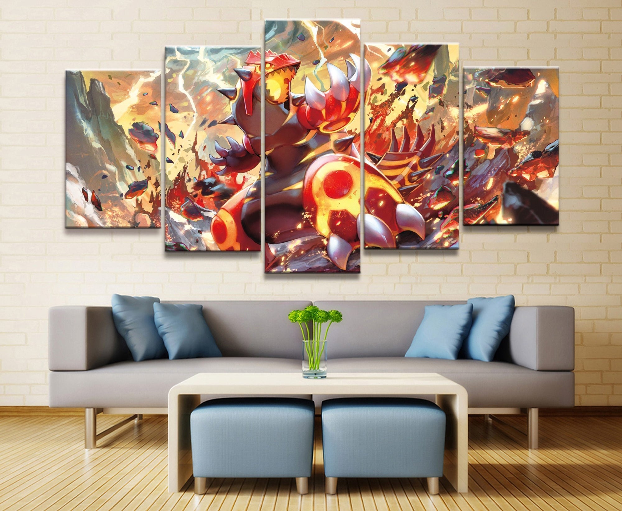 Pokemon Groudon Anime Canvas Wall Art