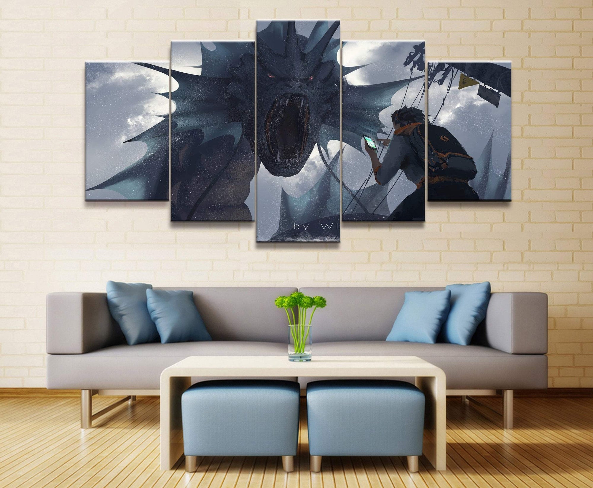Pokemon Gyarados Anime Canvas Wall Art