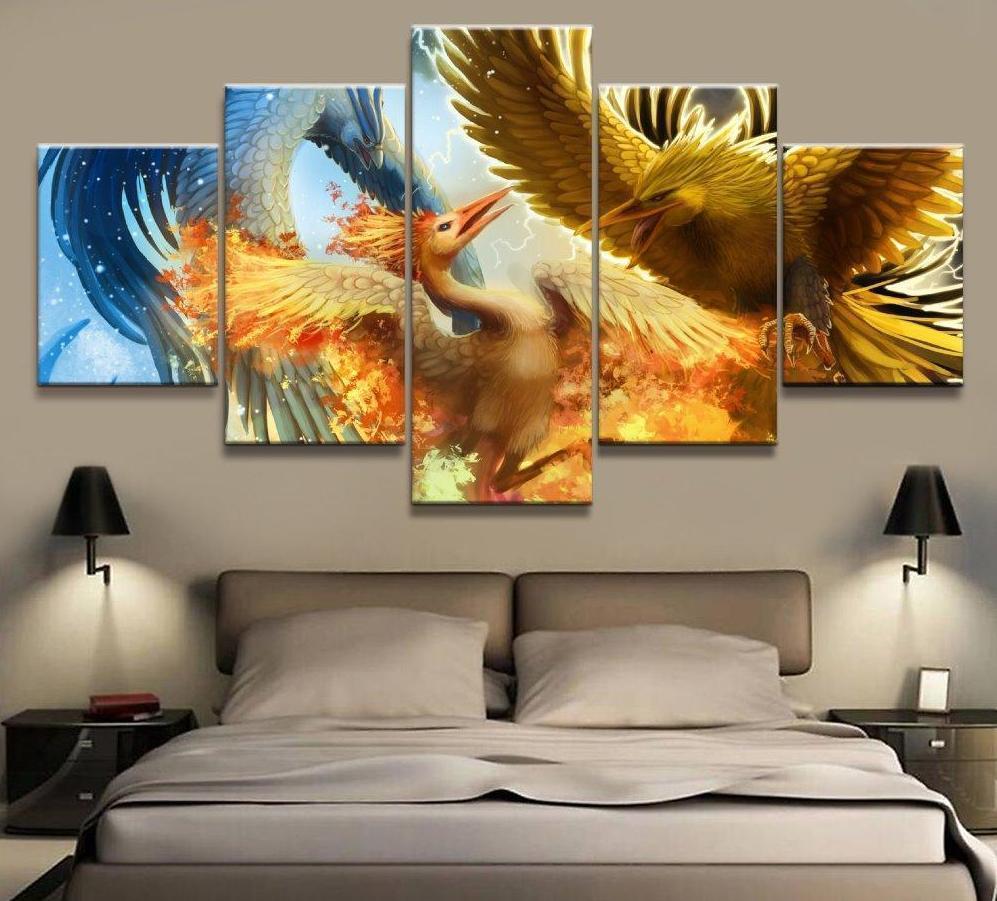 Pokemon Legendary Bird Trio Poster 2 Anime Canvas Wall Art