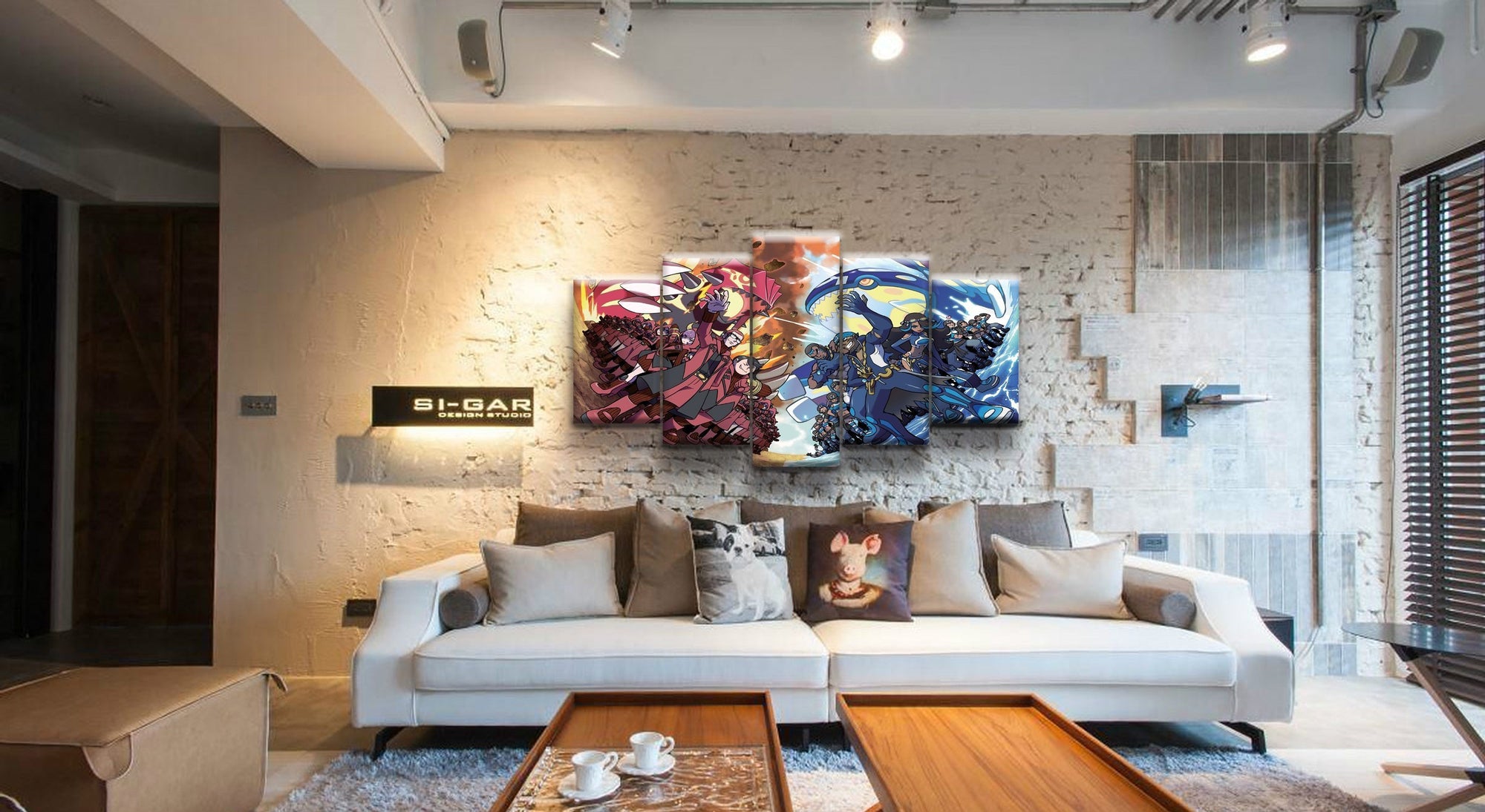 Pokemon Team Magma Vs. Team Aqua Anime Canvas Wall Art