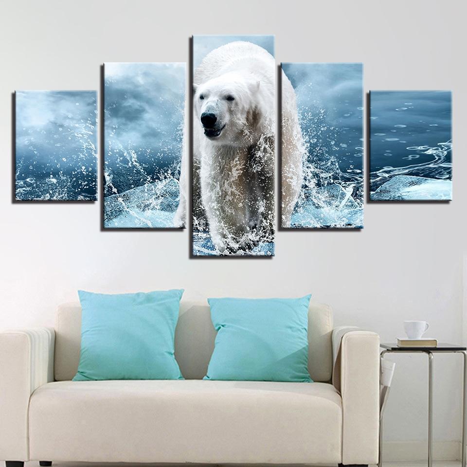 Polar Bear Animal Canvas Wall Art