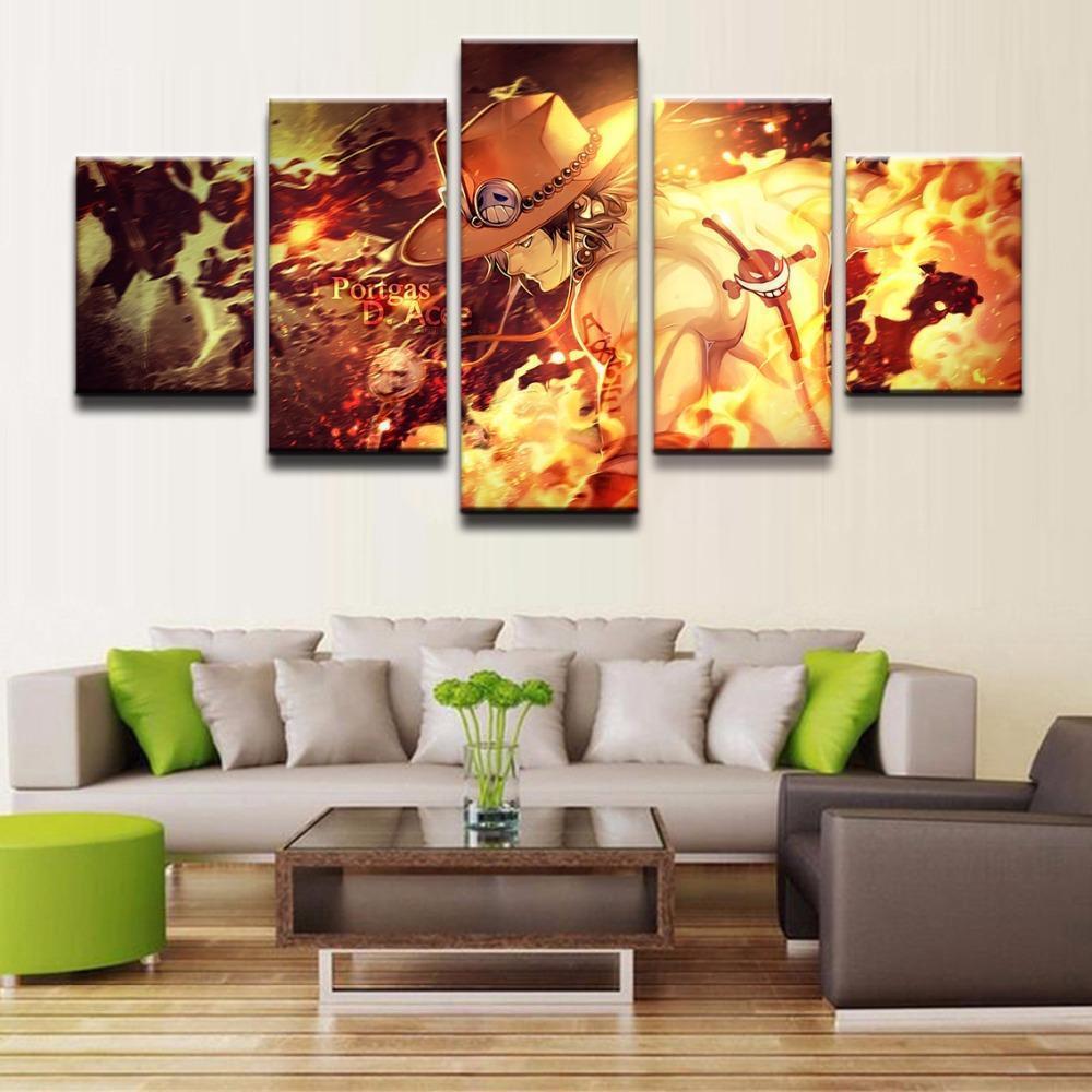 Portgas D. Ace One Piece Anime Canvas Wall Art