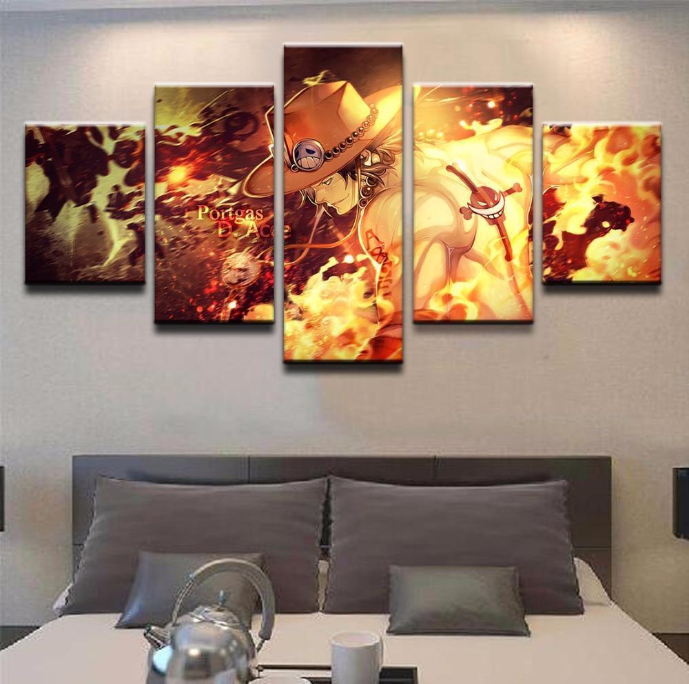 Portgas D. Ace One Piece Anime Canvas Wall Art