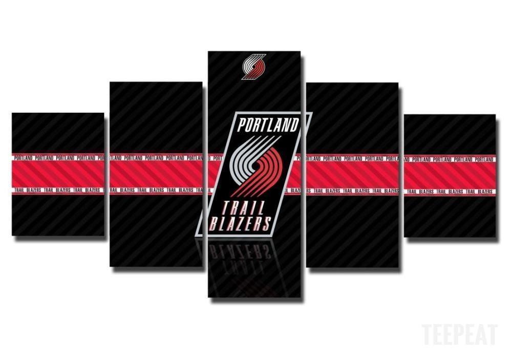 Portland Trailblazers Logo  Basketball Canvas Wall Art