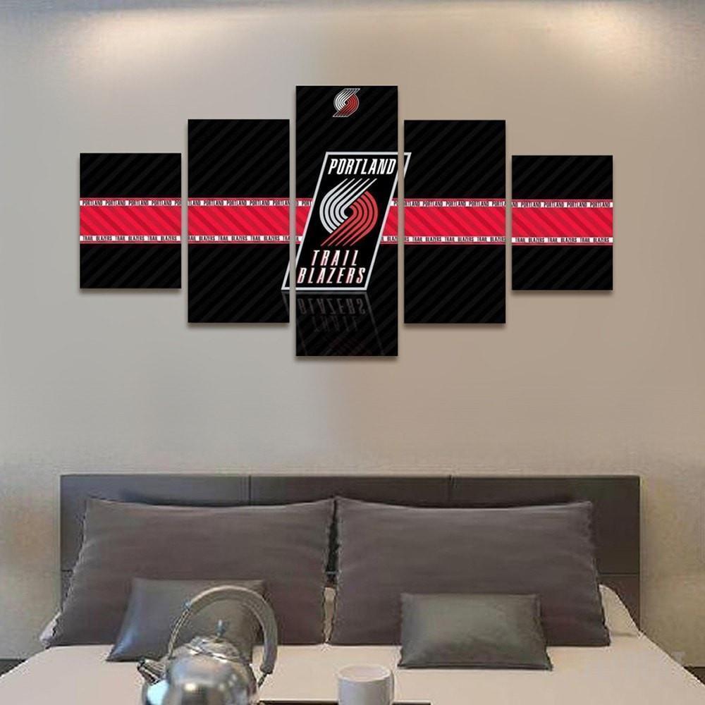 Portland Trailblazers Logo  Basketball Canvas Wall Art