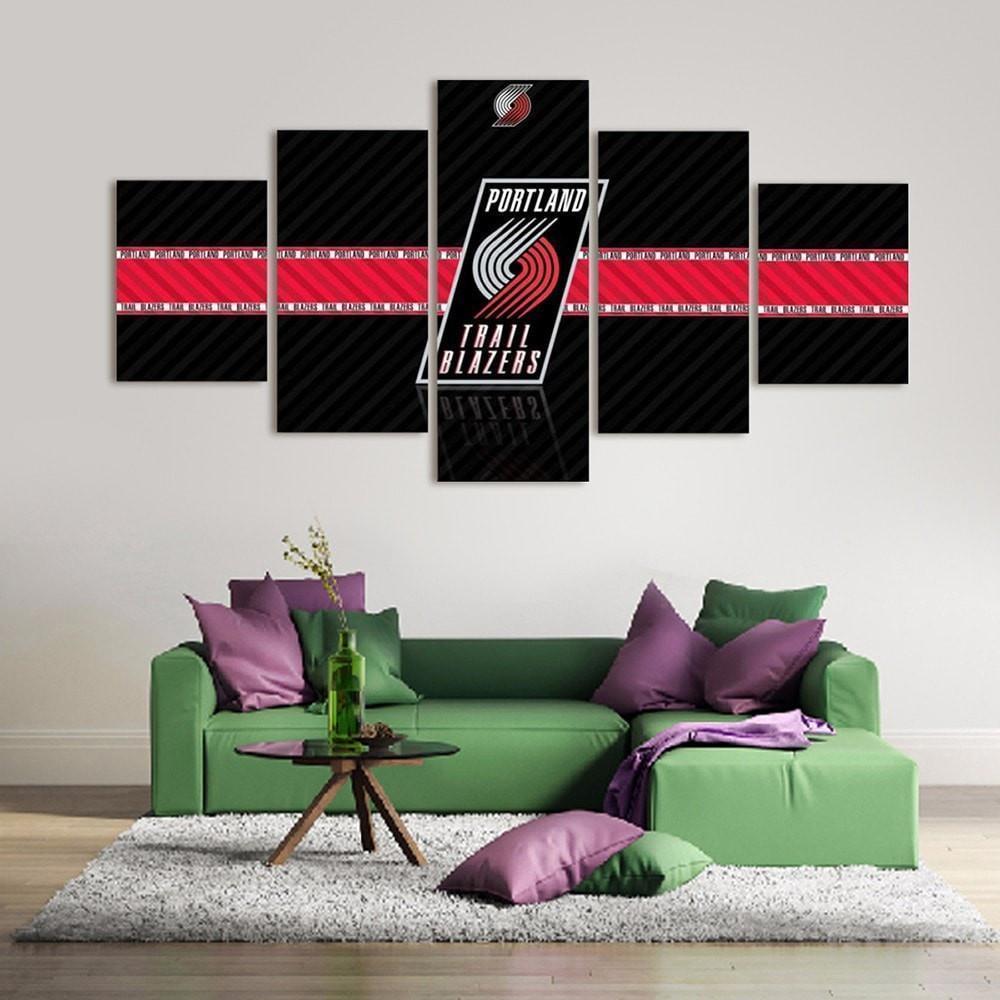 Portland Trailblazers Logo  Basketball Canvas Wall Art