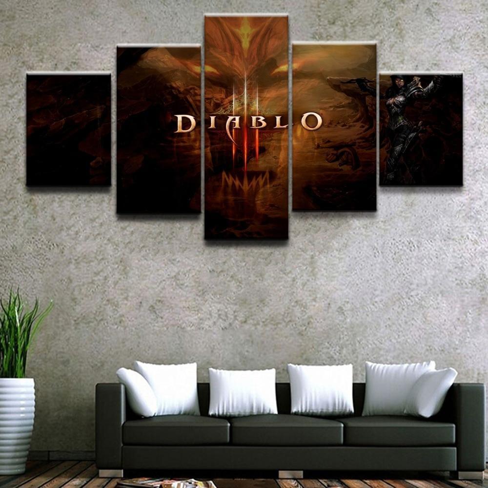 Poster 2 Diablo III Reaper Of Soul Gaming Canvas Wall Art