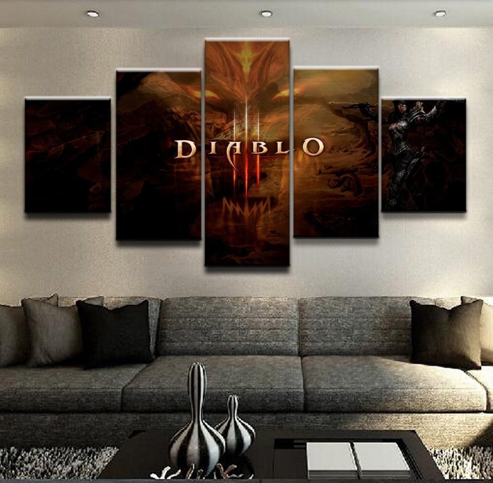 Poster 2 Diablo III Reaper Of Soul Gaming Canvas Wall Art