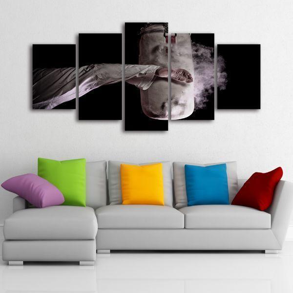 Power Kick Workout &amp;amp; Fitness Canvas Art