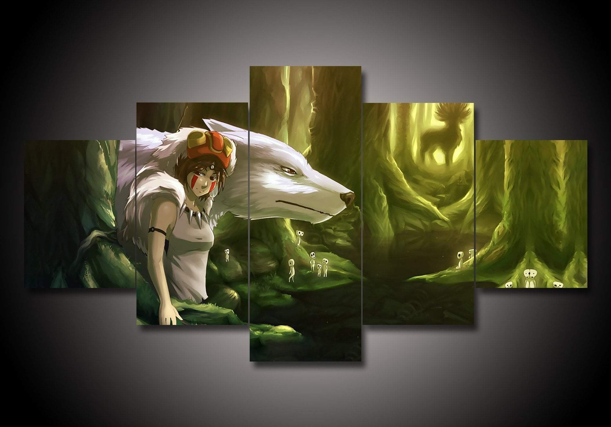 Princess Mononoke And Wolf Anime Canvas Wall Art