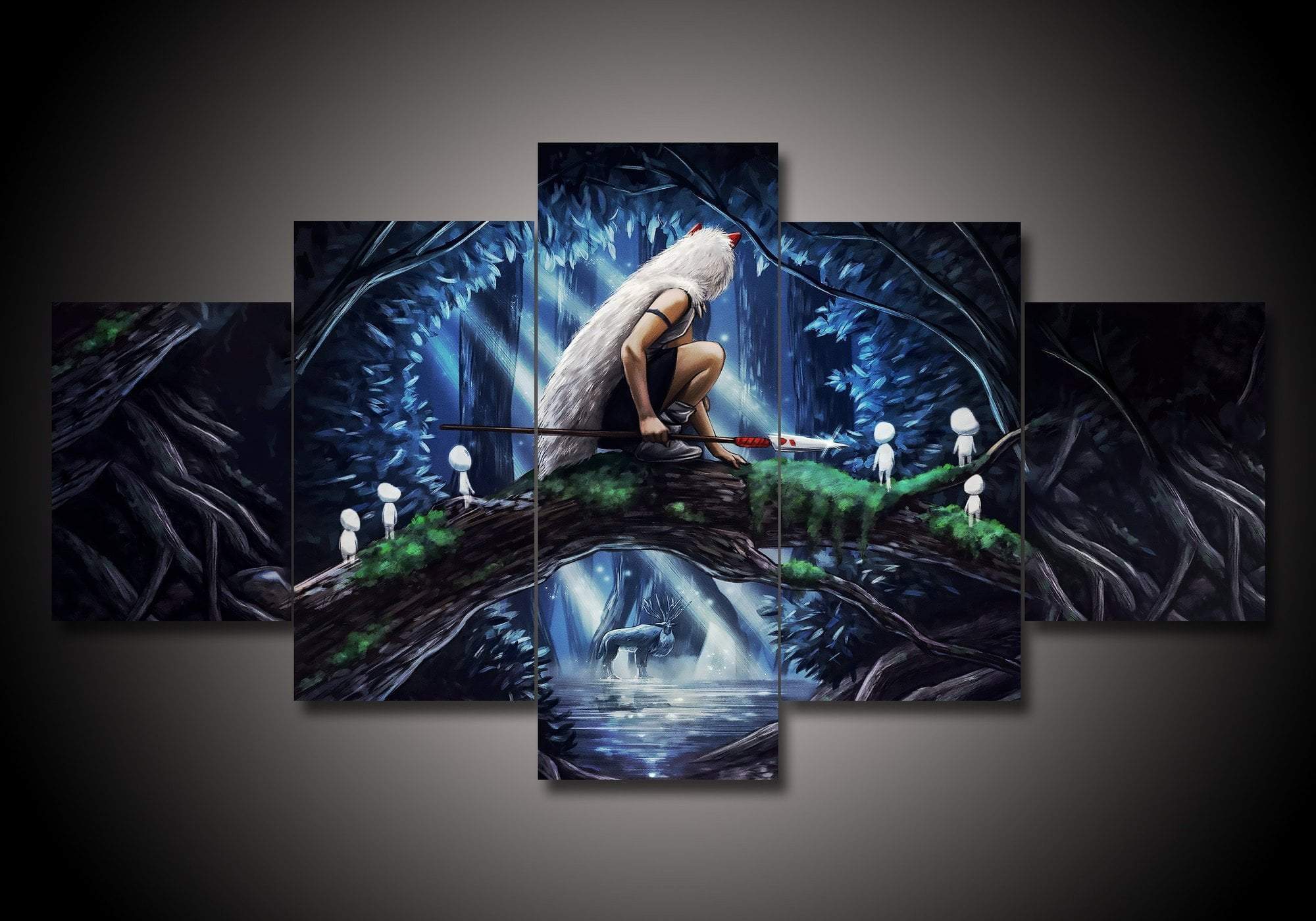 Princess Mononoke In The Dark Cave Anime Canvas Wall Art