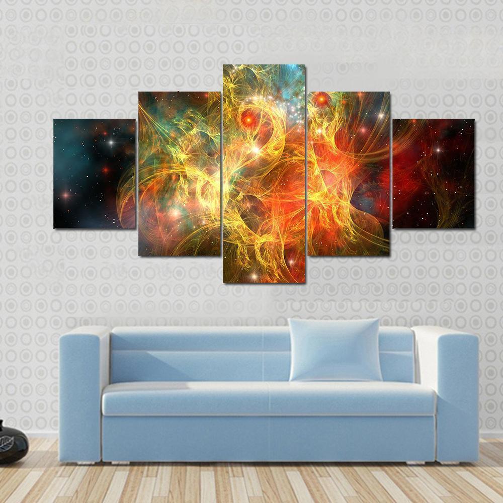 Princess Nebula With A Crown On Her Head Space Canvas Wall Art