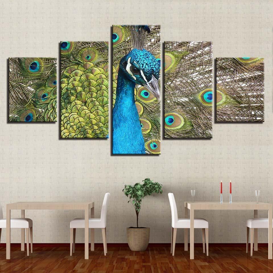 Proud Peacock Animal Canvas Wall Art