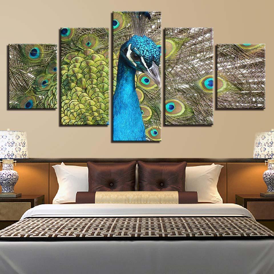 Proud Peacock Animal Canvas Wall Art