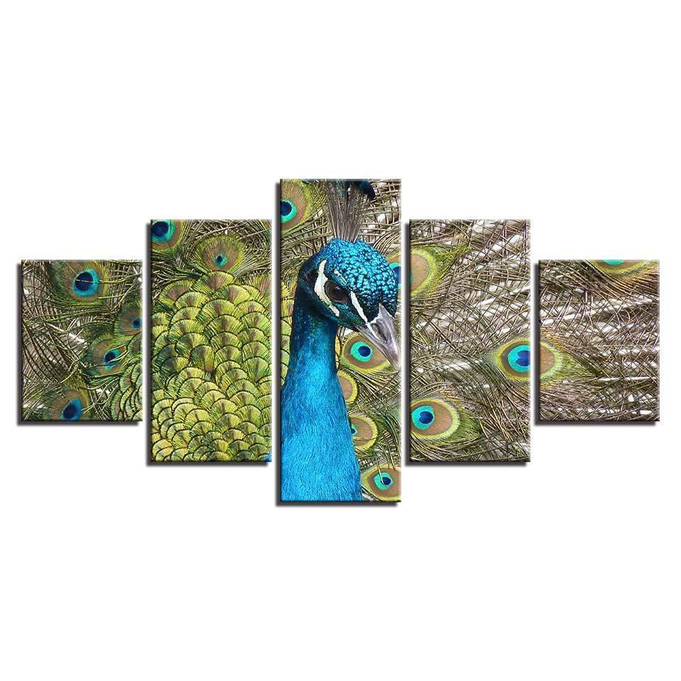 Proud Peacock Animal Canvas Wall Art