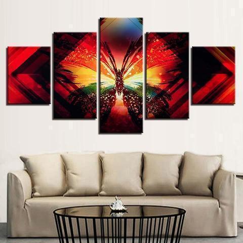 Psychedelic Butterfly Abstract Animal Canvas Wall Art