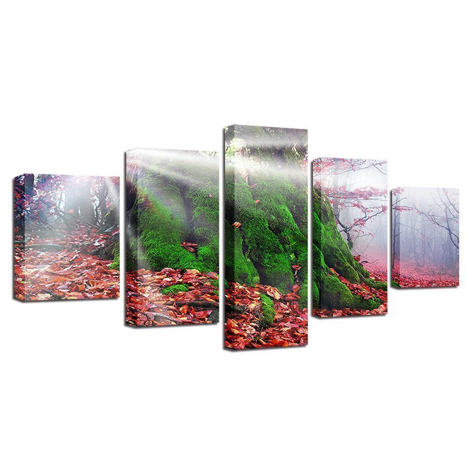 Psychedelic Forest Beautiful Flowers Nature Canvas Wall Art