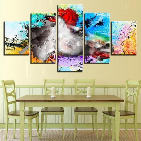 Psychedelic Horse Head Abstract Animal Canvas Wall Art