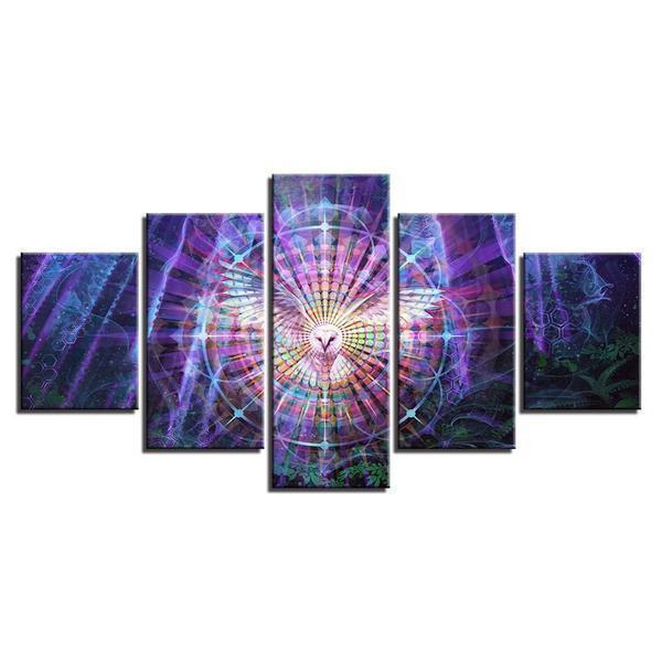 Psychedelic Kaleidoscope Owl Bird Animal Canvas Wall Art