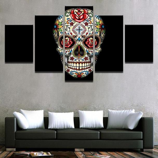 Psychedelic Roses &amp;amp; Flowers Abstract Canvas Wall Art