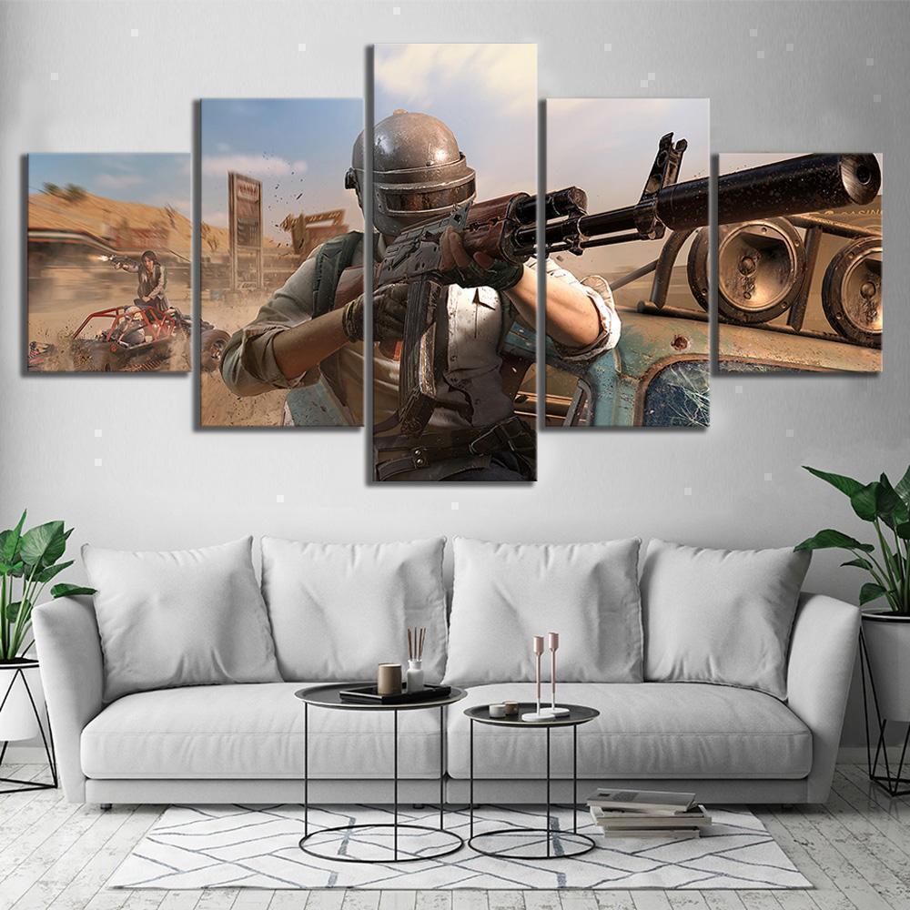 PUBG Characters Aiming Gaming Canvas Wall Art