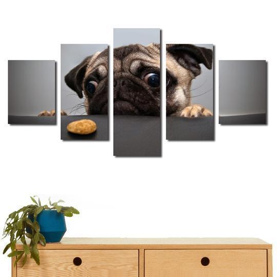 Pug Wants A Cookie Animal Canvas Wall Art