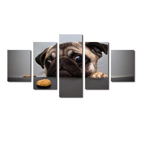 Pug Wants A Cookie Animal Canvas Wall Art