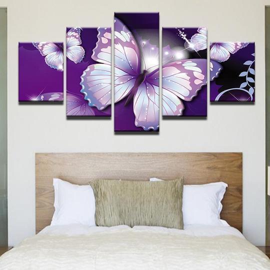 Purple Butterfly 18 Nature Canvas Wall Art