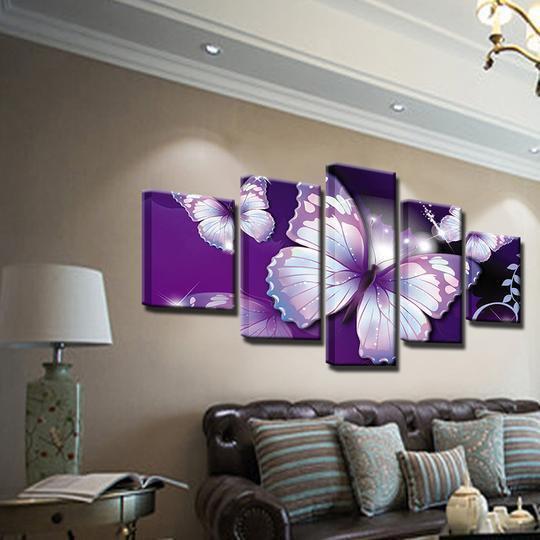 Purple Butterfly 18 Nature Canvas Wall Art